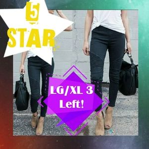 🎉Host Pick🎉 3 LG/XL Black Stretch Moto Pants